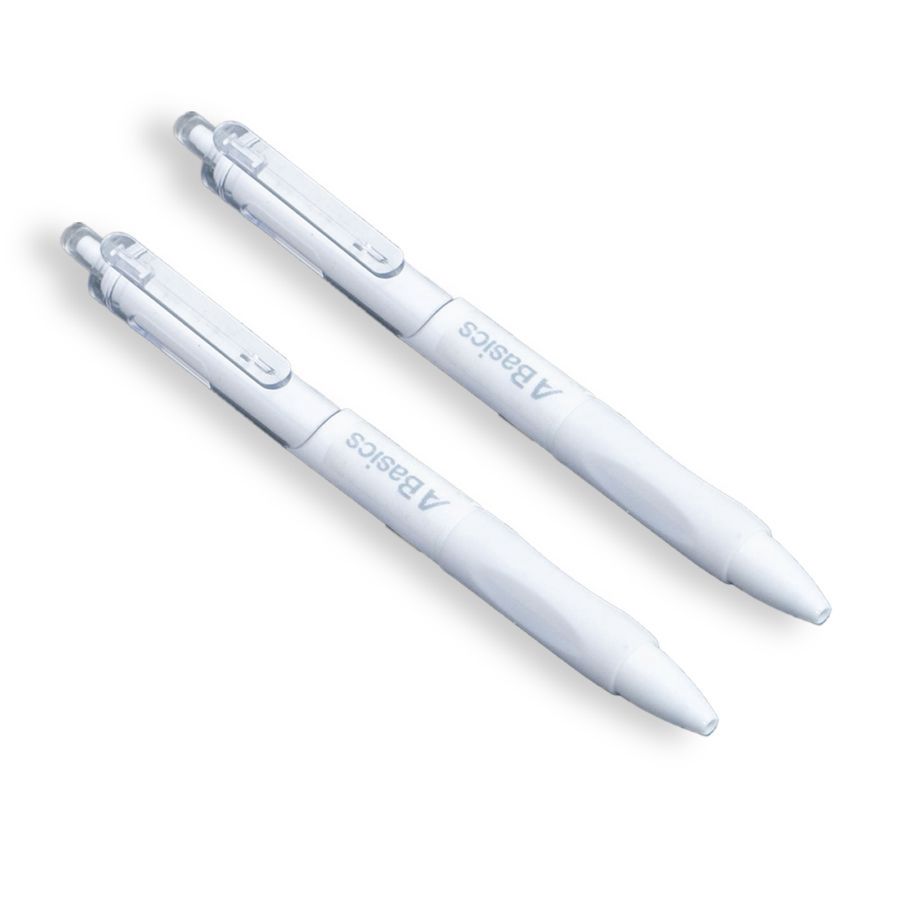 Pulpen Click 0,5mm Hitam A Basics 2pcs