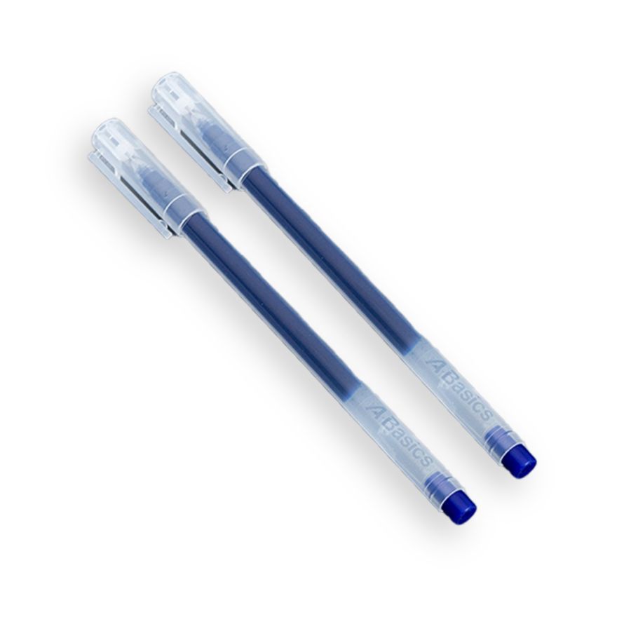 Pulpen Gel 0,5mm Biru A Basics 2pcs