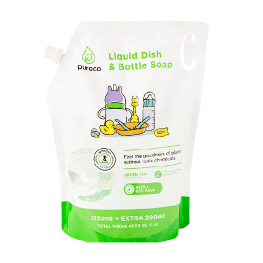 Pureco Liquid Dish & Bottle Soap Green Tea 1450ml
