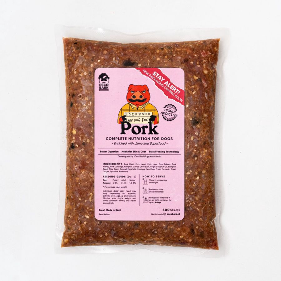 Escobark Raw Pork Makanan Anjing Basah