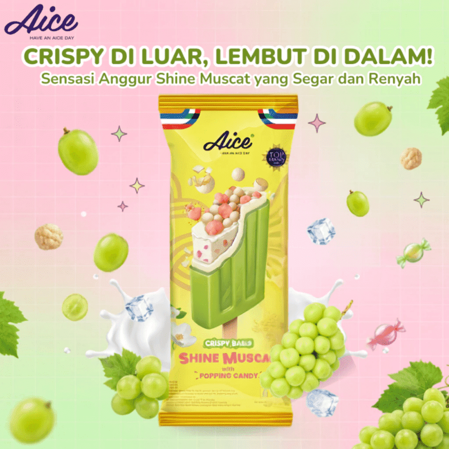 Aice Crispy Balls Shine Muscat with Popping Candy 65ml