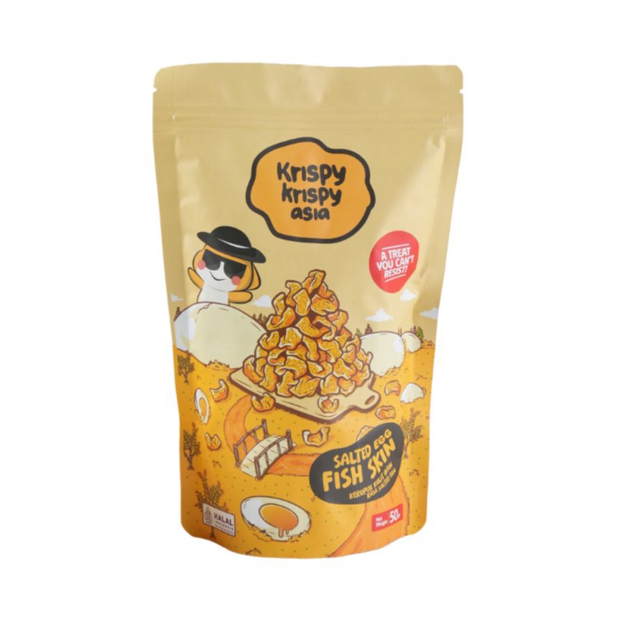 Krispy Krispy Asia Salted Egg Fish Skin 50gram