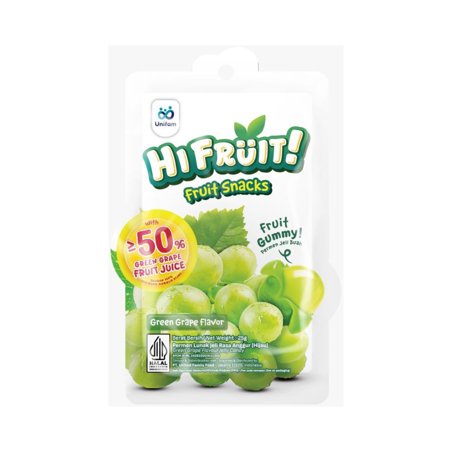 HI FRUIT! Fruit Snacks Green Grape Flavor