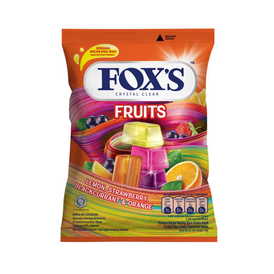 Fox's Crystal Clear Fruits Permen 20 pcs 90gram