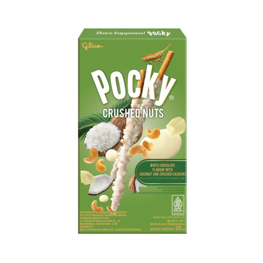 Pocky Crushed Nuts White Chocolate Flavour With Coconut And Crushed Cashews 25gram 1pcs