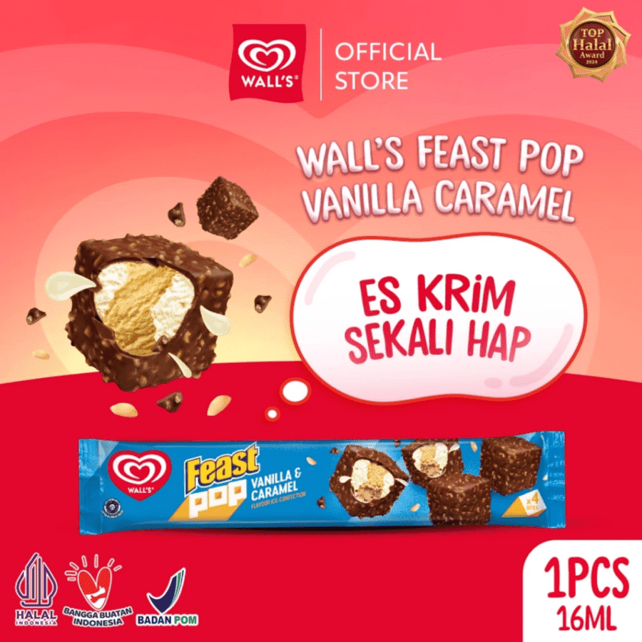 Walls Feast Pop Cookies and Cream Ice Cream 4x16ml 64ml