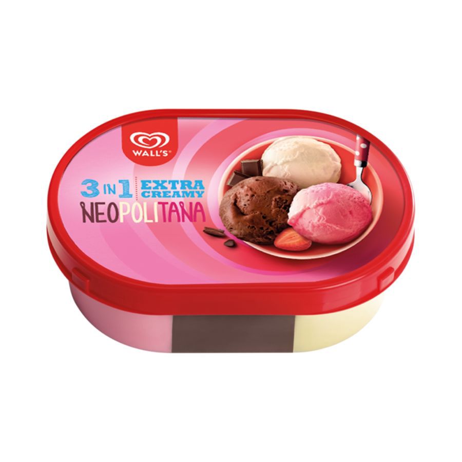 Walls Neopolitana 3in1 Ice Cream Tubs 700ml