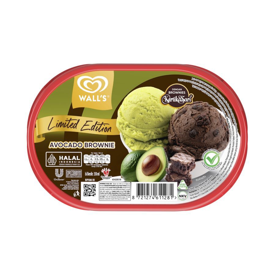 Walls Avocado Brownie Ice Cream Tubs 350ml