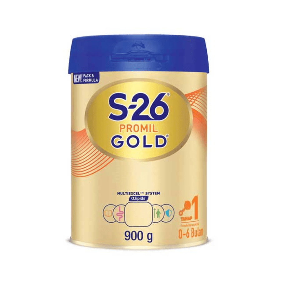 S-26 Gold Tahap 1 Susu Formula 0-6 Bulan Can 900gram