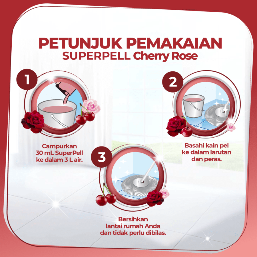 Superpell Cherry Rose Pembersih Lantai 760ml