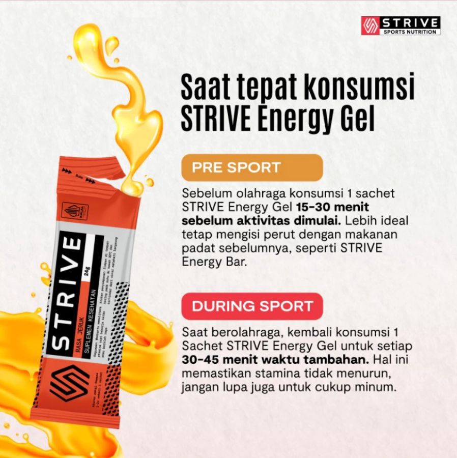 STRIVE Markisa Energy Gel 24 gram x 5 sachet 1 pcs 1box