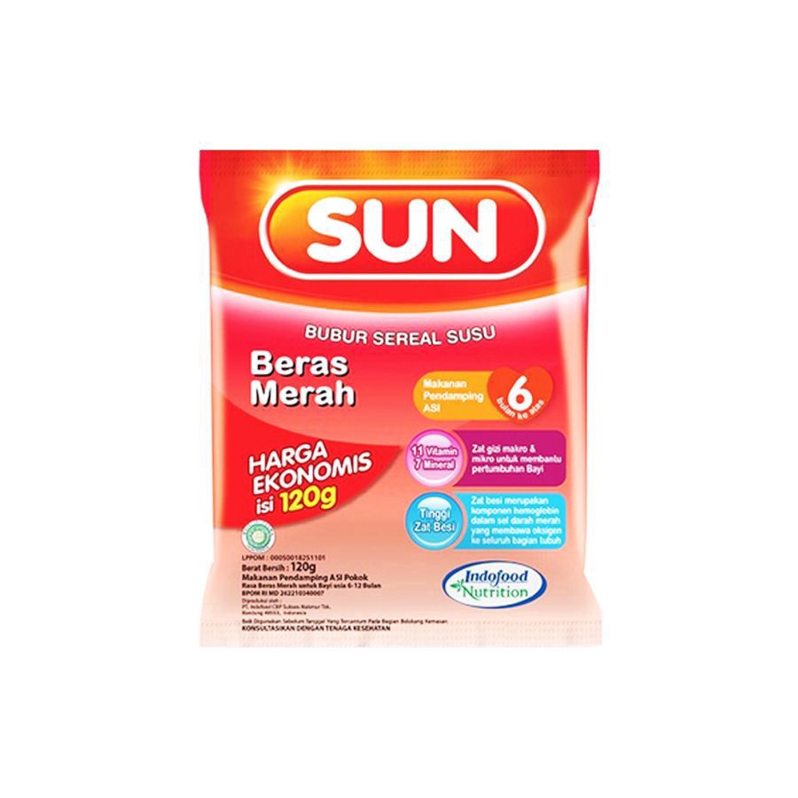 Sun Bubur Sereal Susu Beras Merah Ekonomis MPASI 120gram