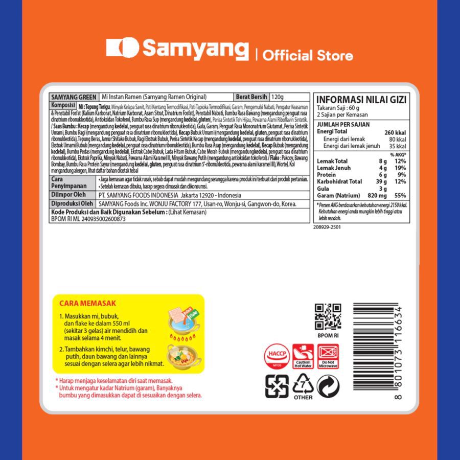 Samyang Ramen Original Mie Instan 120gram
