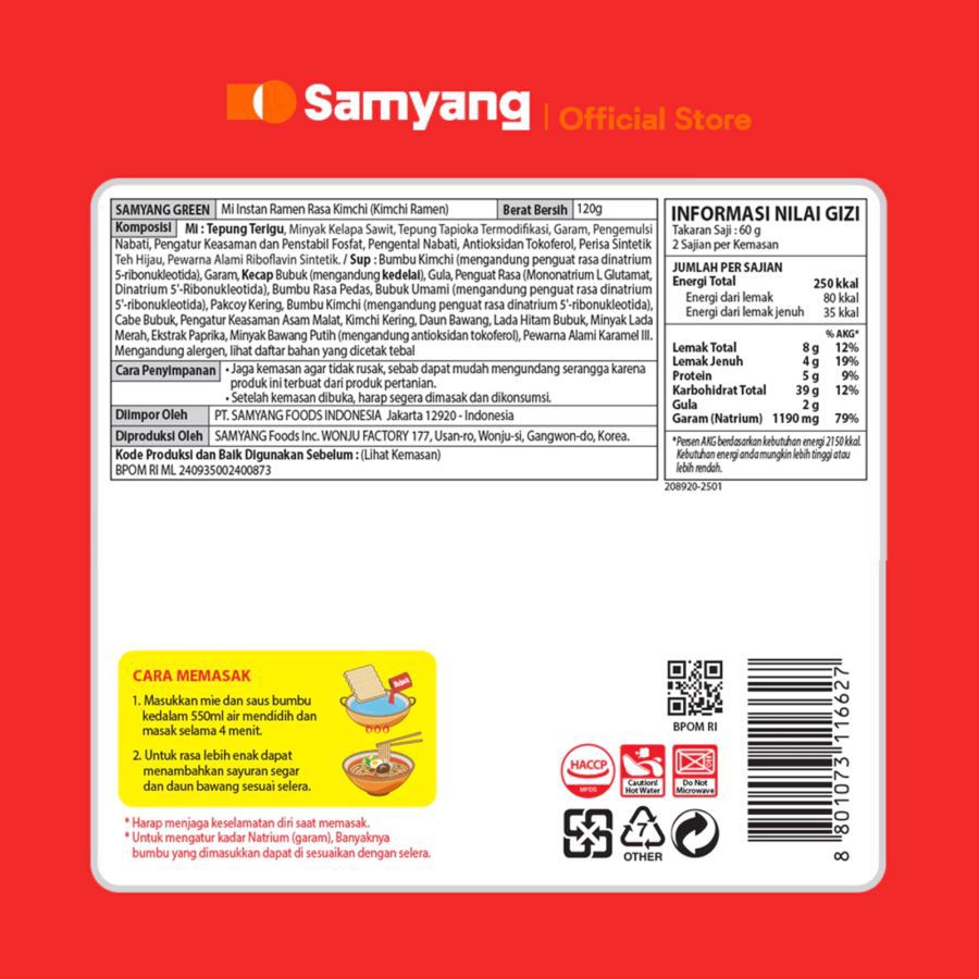 Samyang Kimchi Ramen Mie instan 120gram