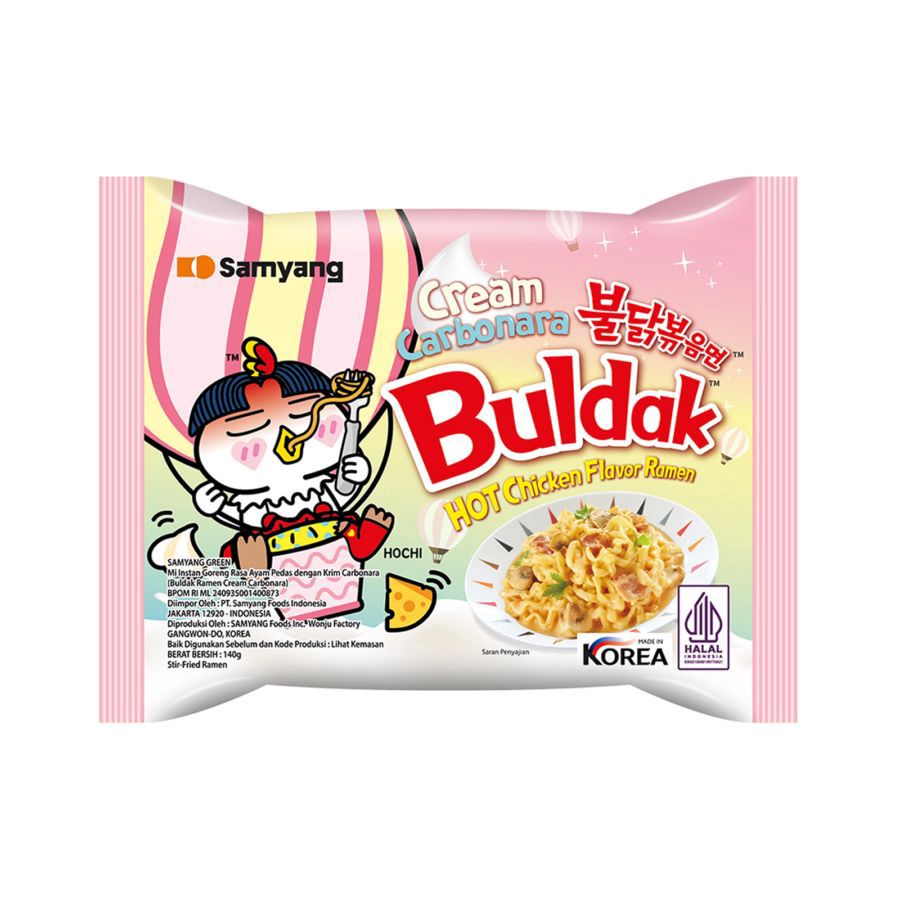 Samyang Hot Chicken Ramen Buldak Cream Carbonara Mie Instan 140gram
