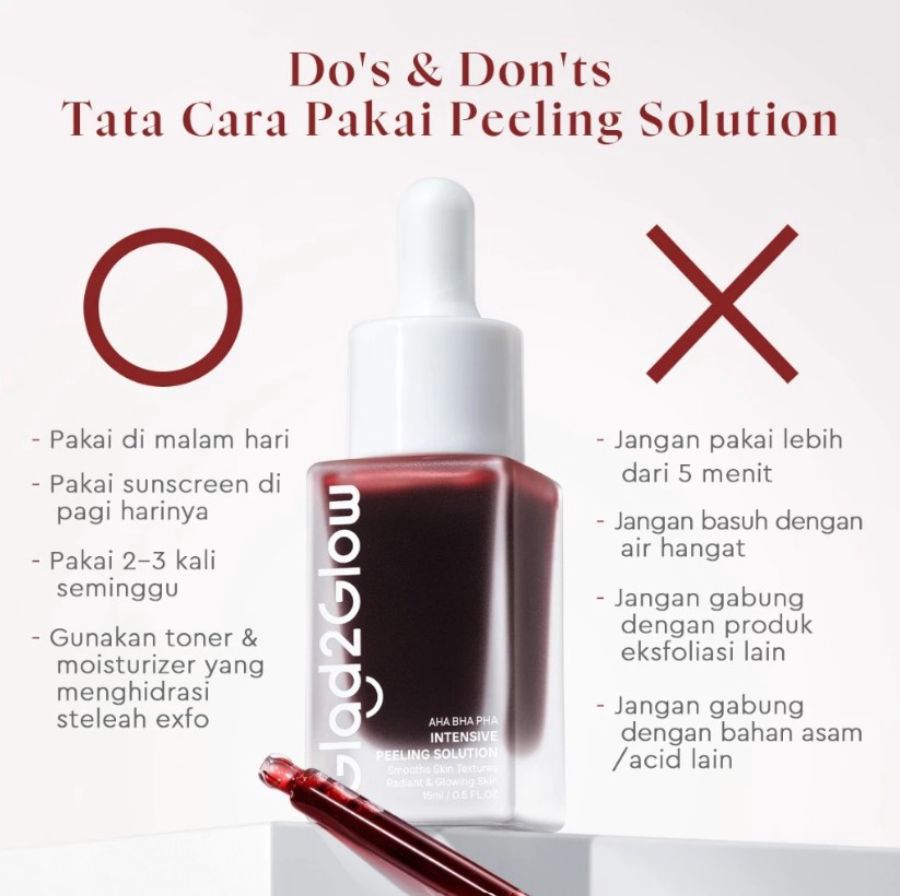 Glad2Glow AHA BHA PHA Intensive Peeling Solution Serum Wajah 15ml