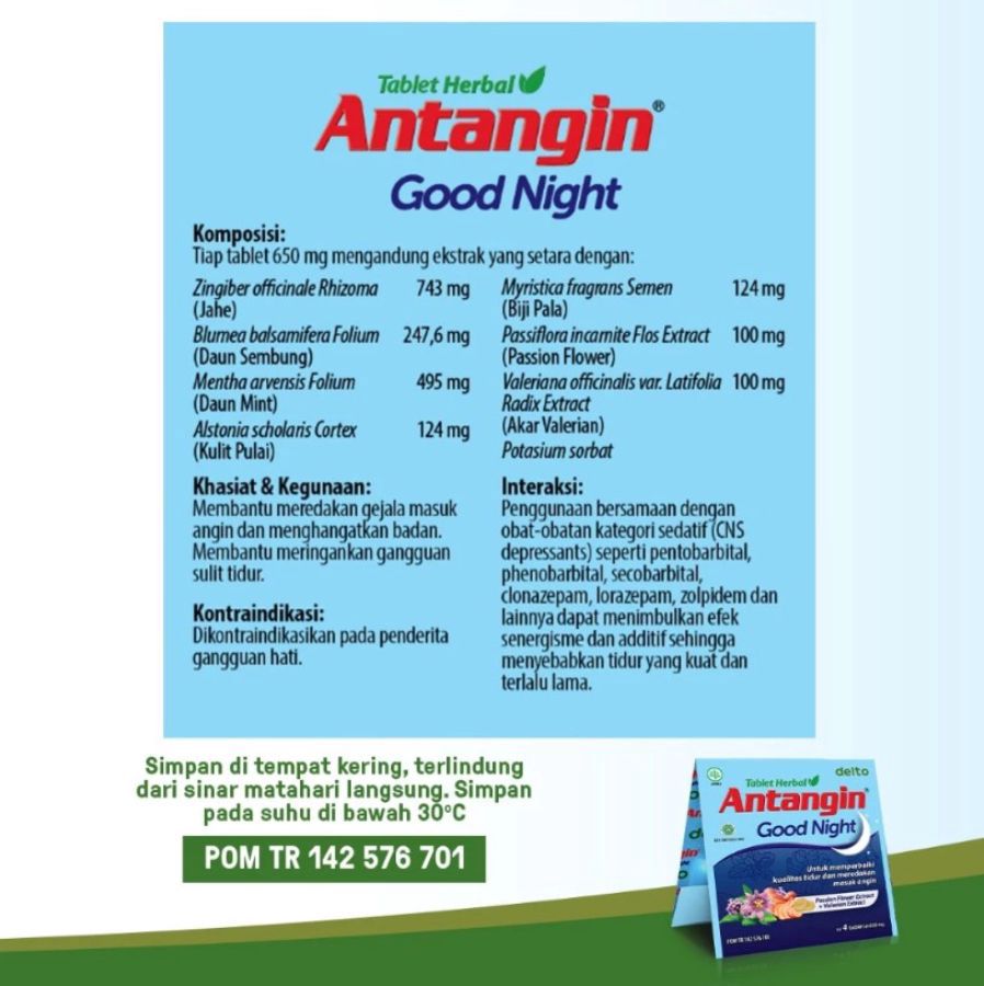 Antangin Good Night Obat Insomnia 4tablet