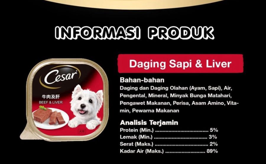 Cesar Beef & Liver Dog Food 100gram