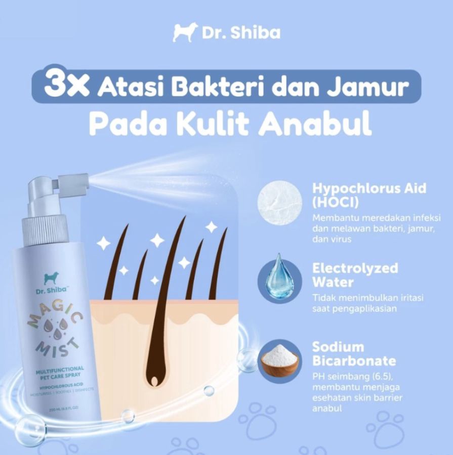 Dr. Shiba Magic Mist Spray Anti Jamur dan Scabies Untuk Anjing Kucing 200ml