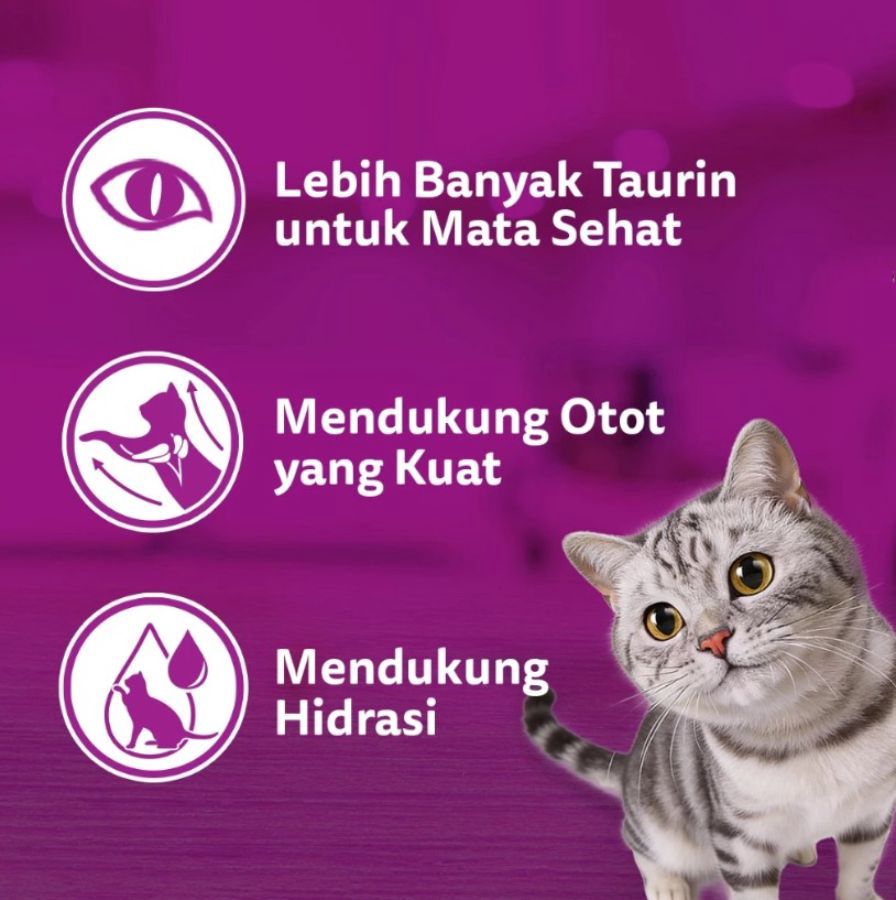 WHISKAS Tuna & Mackerel Adult Makanan Kucing Basah 70gram