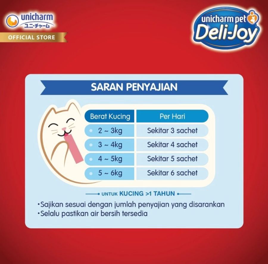 Deli Joy Tuna Topping Katsuoboshi Adult Makanan Kucing Basah 60gram