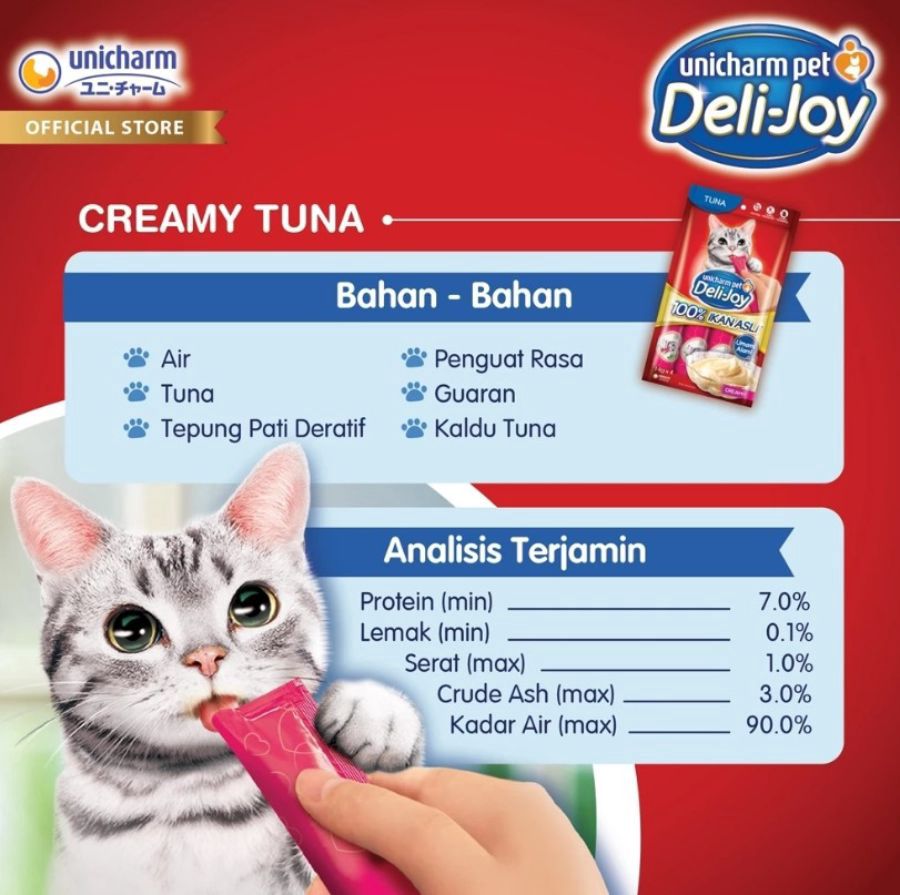 Deli Joy Tuna Topping Katsuoboshi Adult Makanan Kucing Basah 60gram