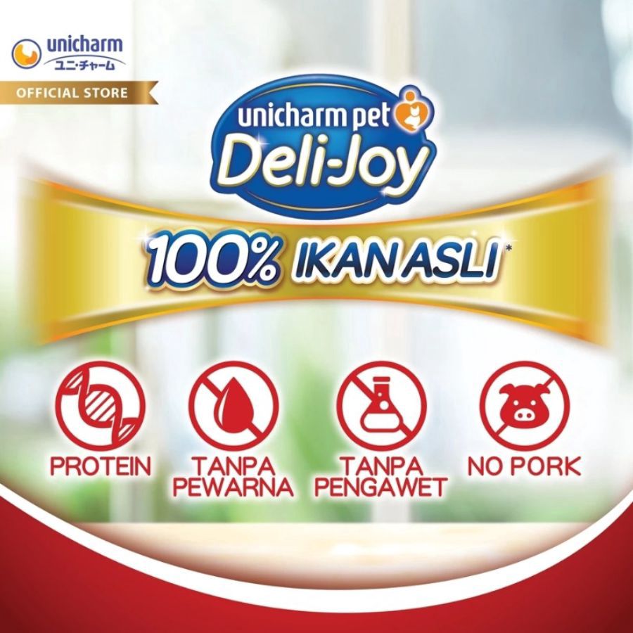 Deli Joy Tuna Topping Katsuoboshi Adult Makanan Kucing Basah 60gram