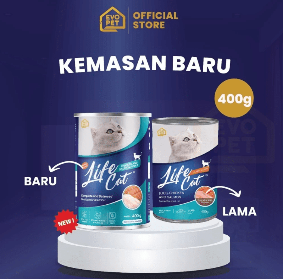 Life Cat Chicken & Salmon Adult Makanan Kucing Basah Kaleng