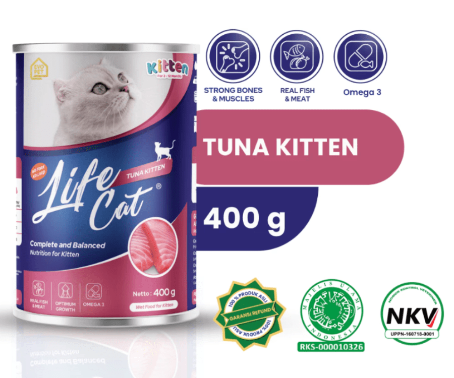 Life Cat Tuna Kitten Makanan Kucing Basah 400gram