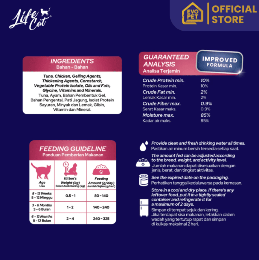 Life Cat Tuna Kitten Makanan Kucing Basah 400gram