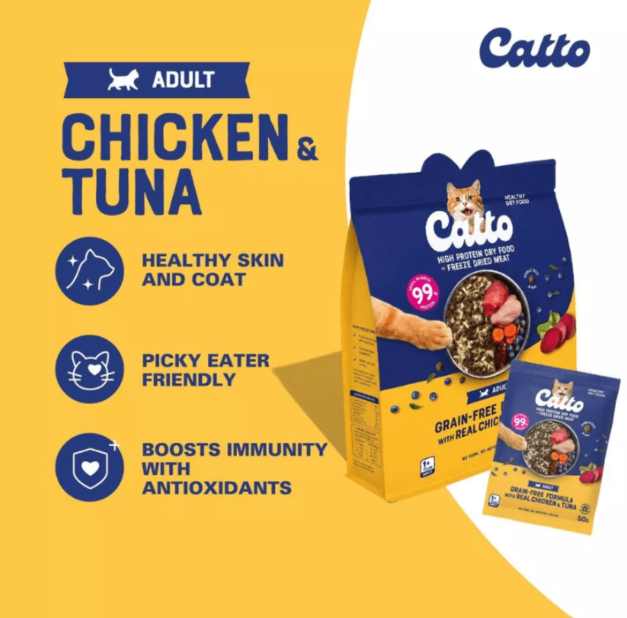 Catto Grain Free Chicken & Tuna Adult Makanan Kucing Kering