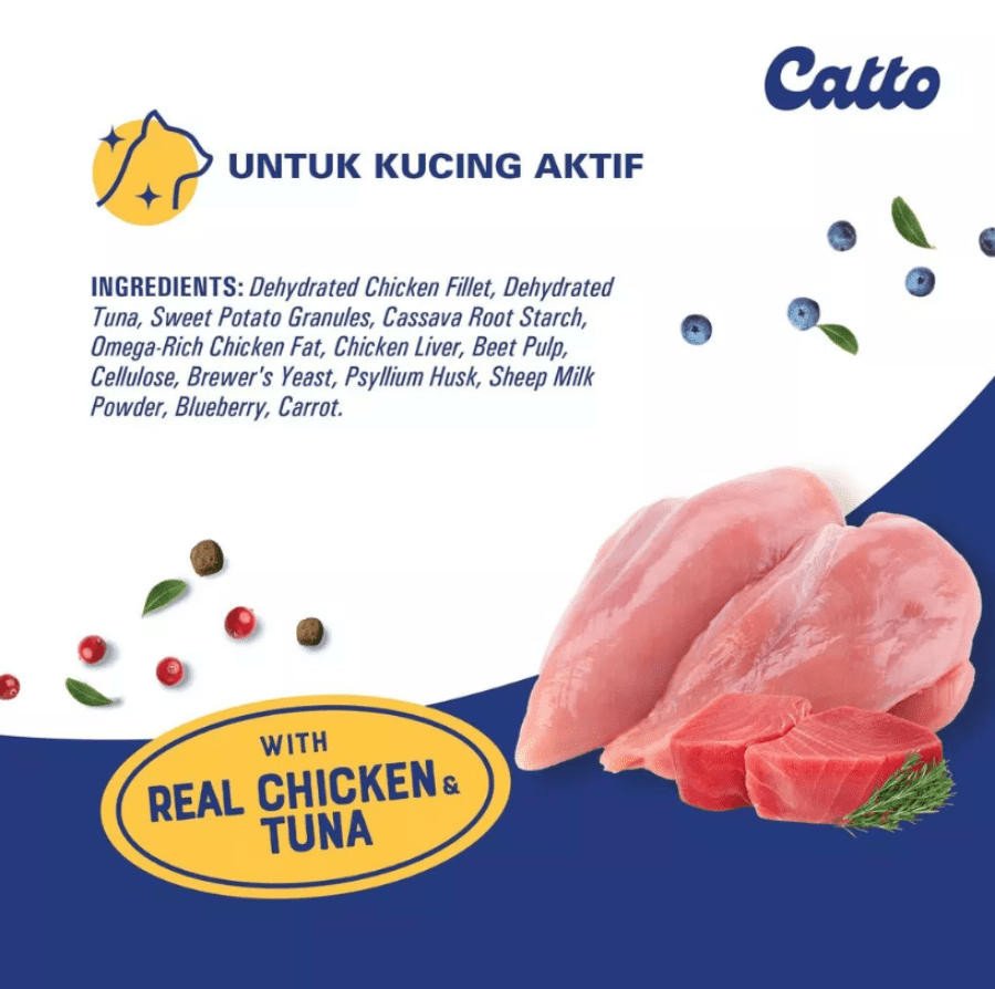 Catto Grain Free Chicken & Tuna Adult Makanan Kucing Kering