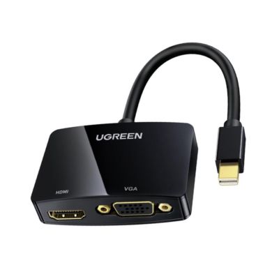 UGREEN Converter Mini DP Thunderbolt Display to HDMI & VGA 4K 20421 - 10439 BLACK