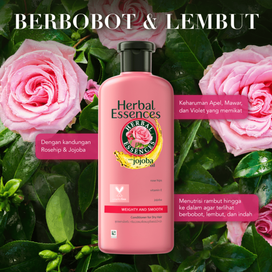 Herbal Essences Weighty & Smooth Rose Hips & Jojoba Oil Conditioner 400ml