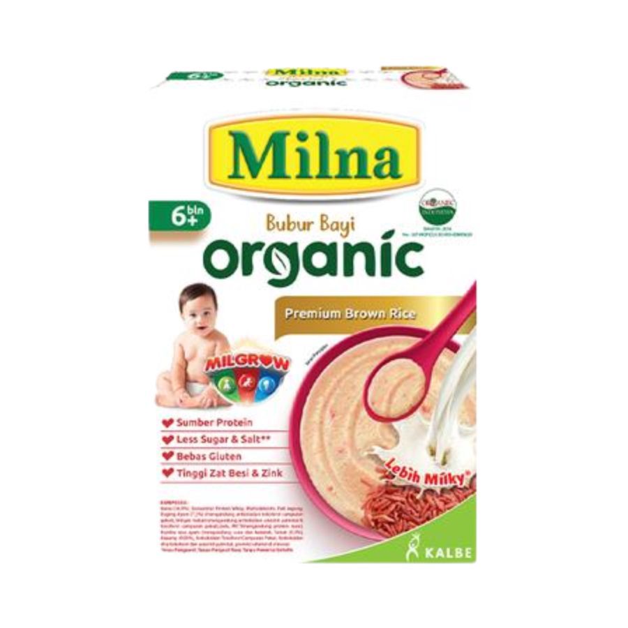 Milna Bubur Bayi Organik Beras Merah 6+ Bulan MPASI 120gram