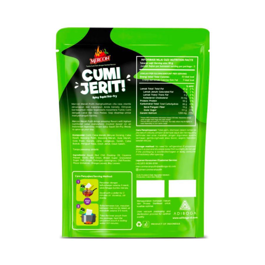 Mercon Merah Putih Cumi Jerit 150gram