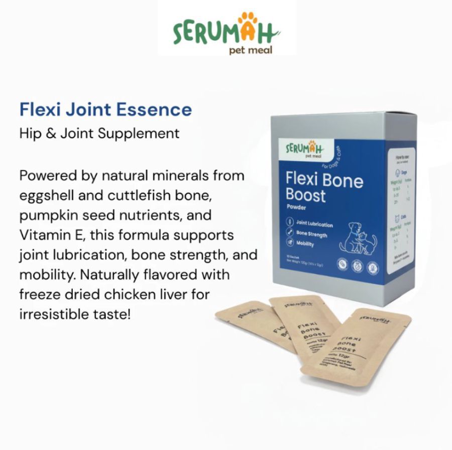 Serumah Flexi Bone Boost Supplement Tulang Untuk Kucing dan Anjing 10sachets
