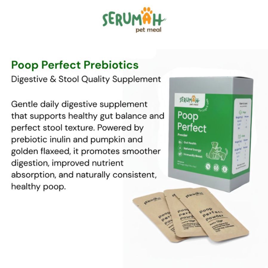 Serumah Poop Perfect Supplemen Pencernaan Untuk Anjing dan Kucing 10sachets