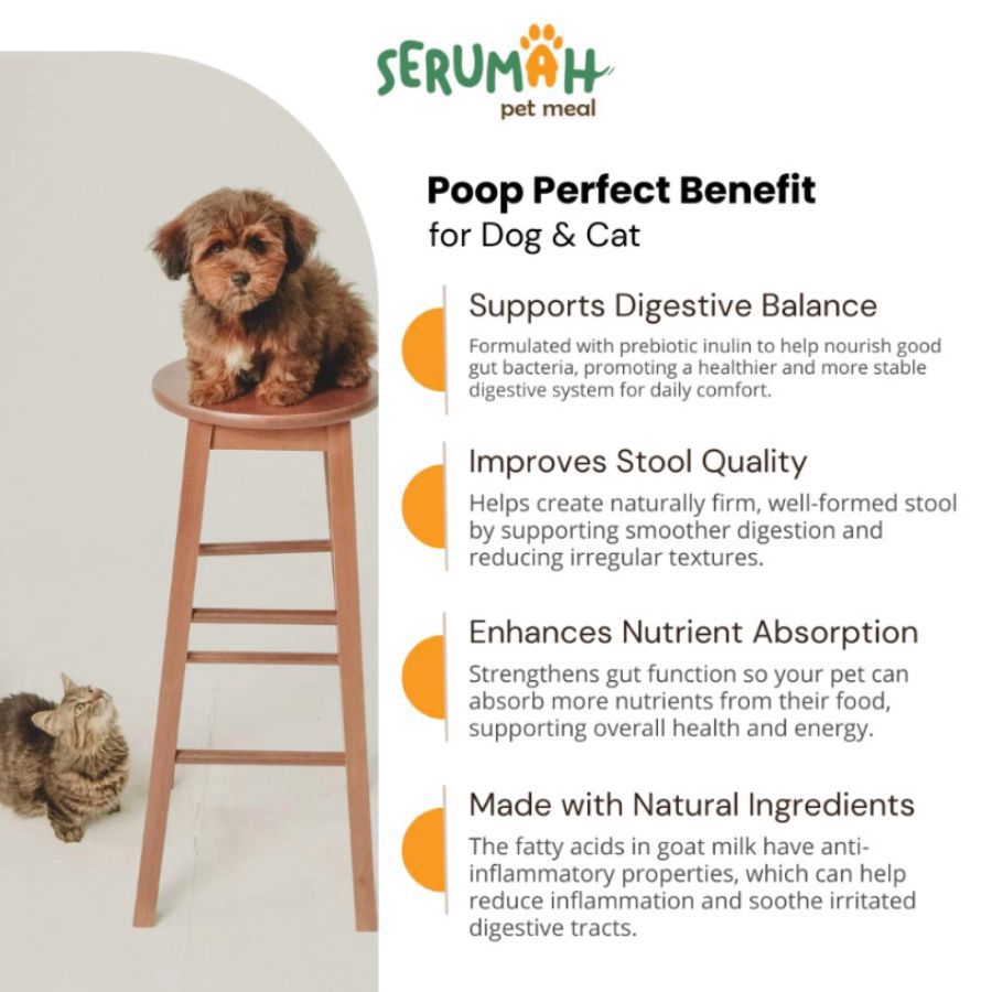 Serumah Poop Perfect Supplemen Pencernaan Untuk Anjing dan Kucing 10sachets