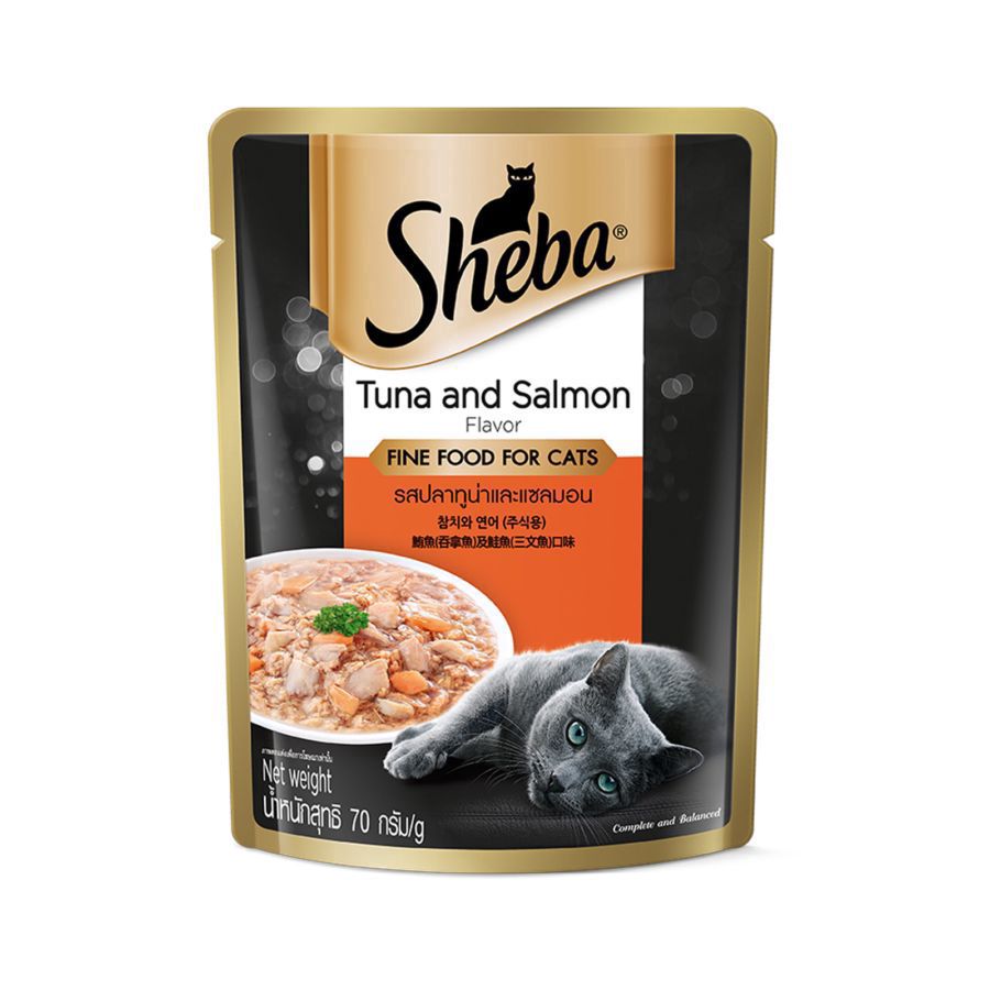 Sheba Fine Food Tuna Salmon Makanan Kucing Basah 70gram