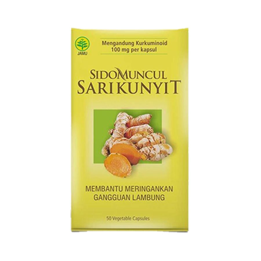 Sido Muncul Herbal Sari Kunyit Sakit Pencernaan & Lambung 50 Kapsul 50kapsul