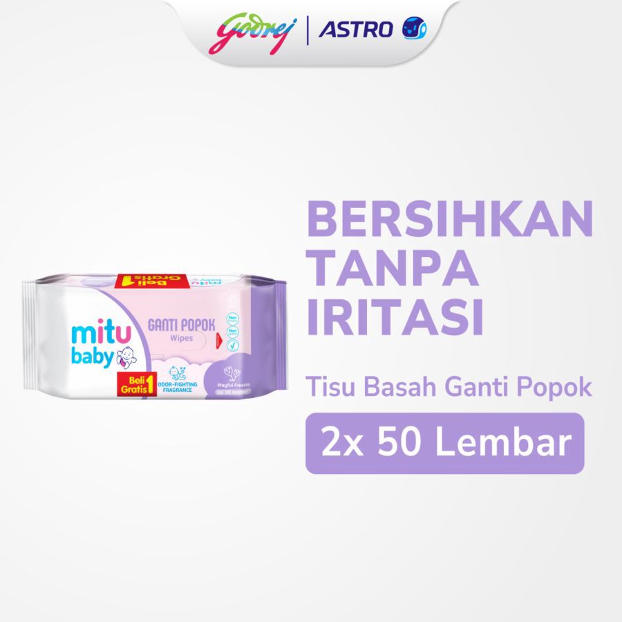 Buy 1 Get 1 Mitu Baby Ganti Popok Wipes Playful Fressia Tisu Basah 100sheets