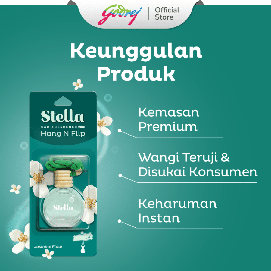 Stella Car Freshener Hang n Flip Jasmine Flow 12ml