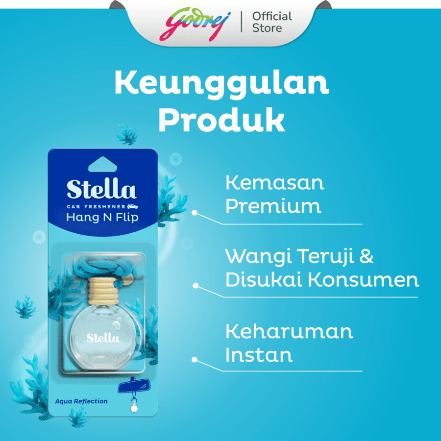 Stella Car Freshener Hang n Flip Aqua Reflection 12ml