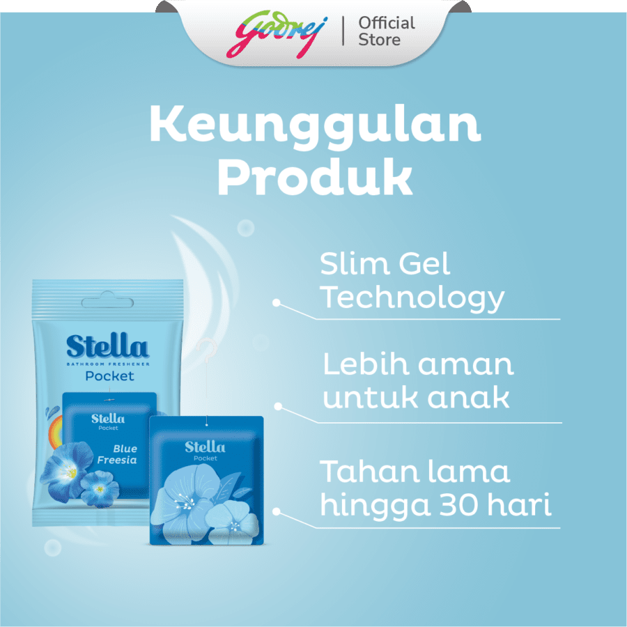 Stella Pocket Bathroom Blue Freesia Pengharum Kamar Mandi 10gram