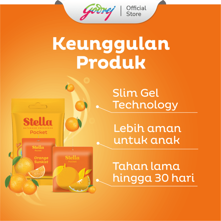 Stella Pocket Bathroom Orange Sunkist Pengharum Kamar Mandi 10gram