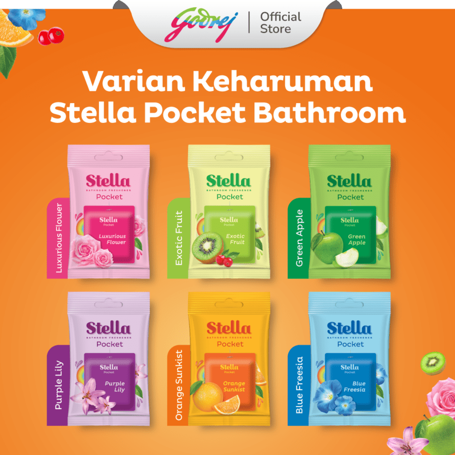 Stella Pocket Bathroom Orange Sunkist Pengharum Kamar Mandi 10gram