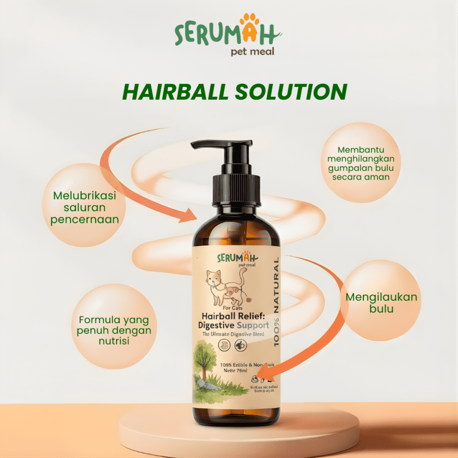 Serumah Hairball Relief Oil Supplemen Pencernaan Kucing 70ml