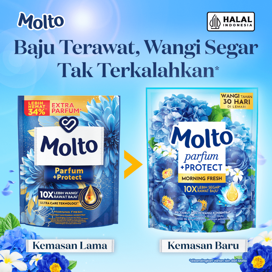 Molto All in One Morning Fresh Pelembut Pakaian 1500ml