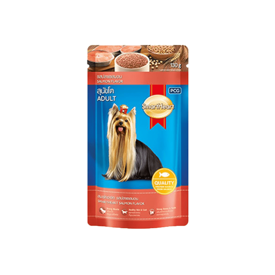 SmartHeart Salmon Adult Makanan Anjing Pouch 130gram
